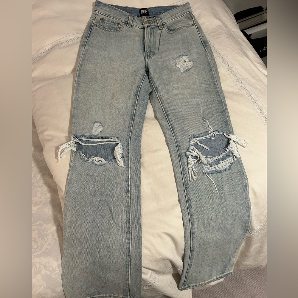 BDG Ripped Light Blue Boyfriend Jeans